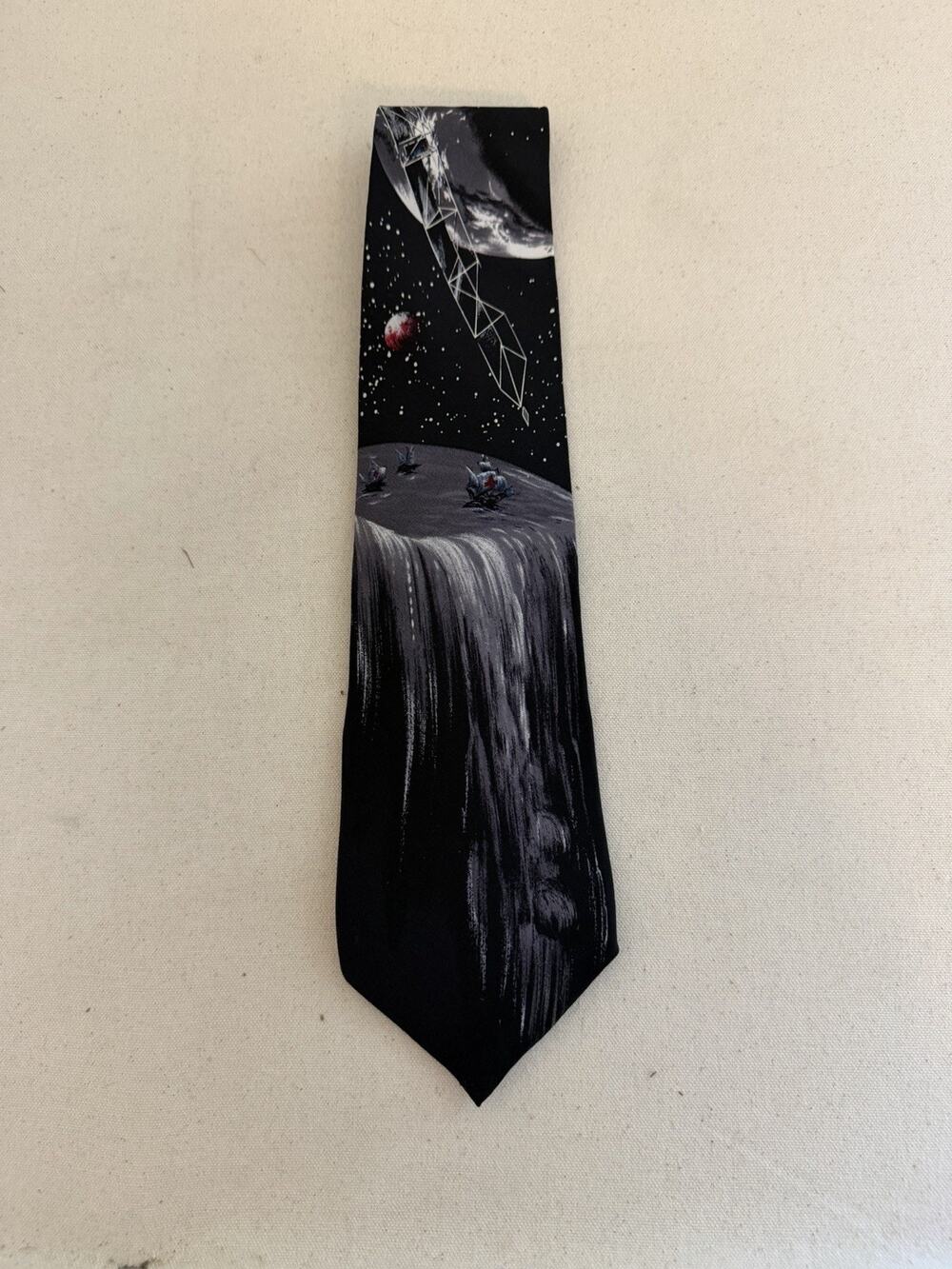 Je Suis Black Silk Space Themed Necktie